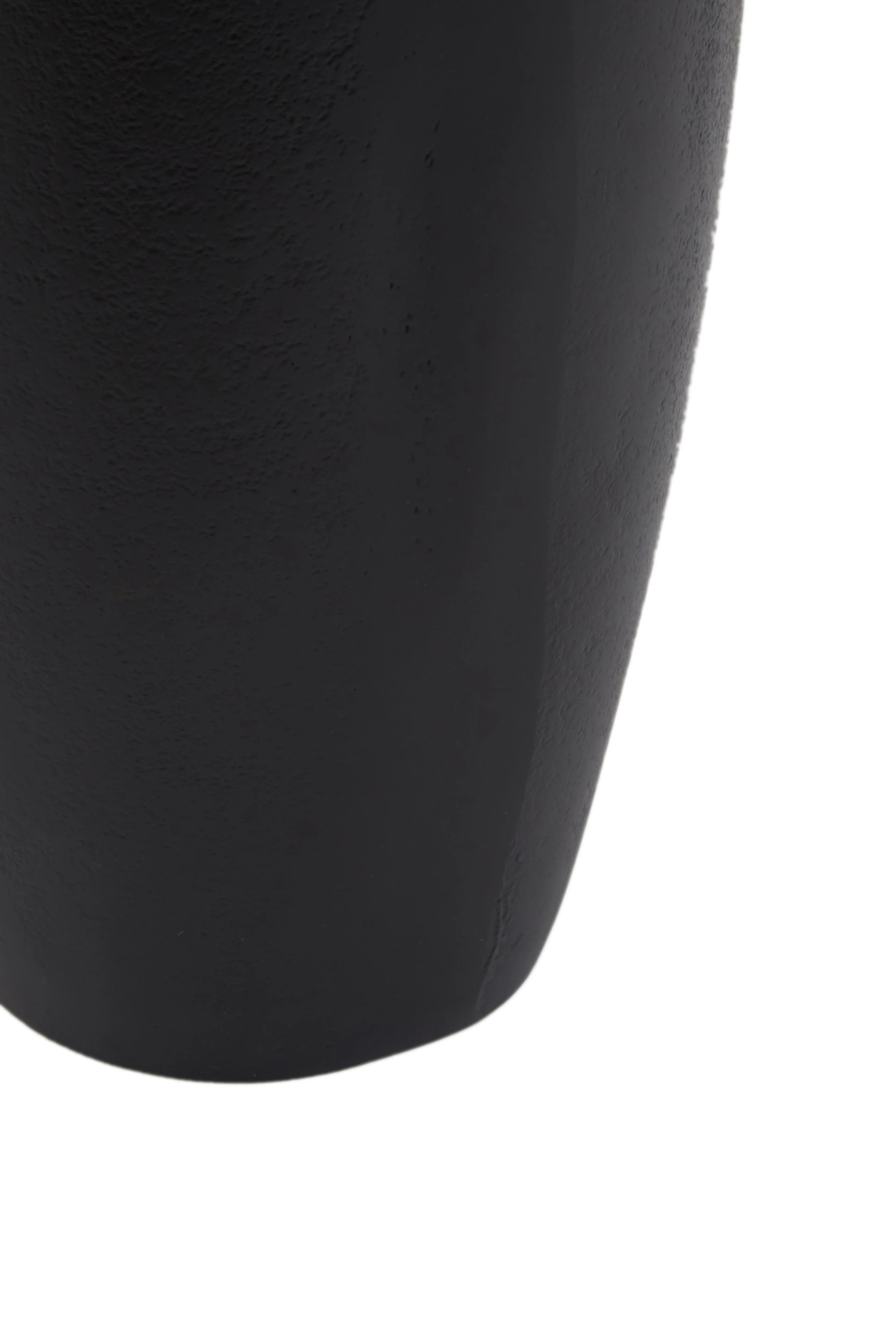 Capella Matte Black & Gold Dimpled Cylinder Vase | Small